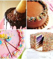Codette colorate sulla torta recipe