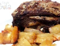 Costela massada no forno com aipim recipe