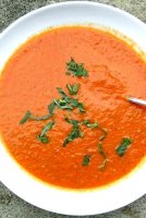Creamy tomato and roasted red pepper soup recipe