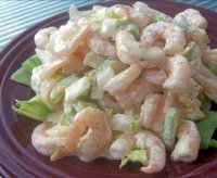 Curry shrimp salad recipe with rice and celery