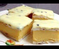 Custard slice recipe with lattice biscuits