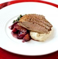 Duck crown with plum sauce recipe