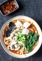 Easy vegetarian udon noodle soup recipe