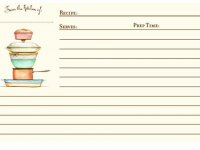 Fillable 5x7 recipe card template