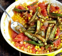 Fried tomatoes and okra recipe