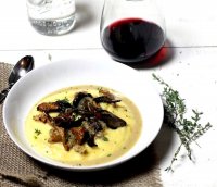 Mushroom fricassee with creamy polenta recipe