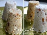 Puttu recipe with rice flour and jaggery sugar