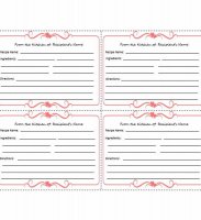 Recipe card template 4 per page