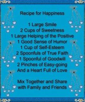 Recipe for happiness ingredients cups