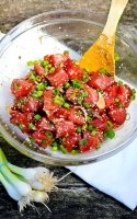 Recipe for poke hawaiian food