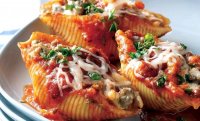 Recipe for stuffed pasta shells with meat and cheese