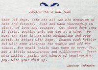 Recipe for the new year poems