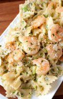 Shrimp scampi recipe with pasta and broccoli