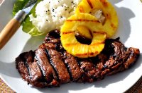 Soy and ginger marinated rib eye steak recipe