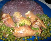 Totano ripieno con piselli recipe