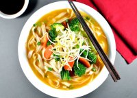 Vegetarian egg noodle soup recipe