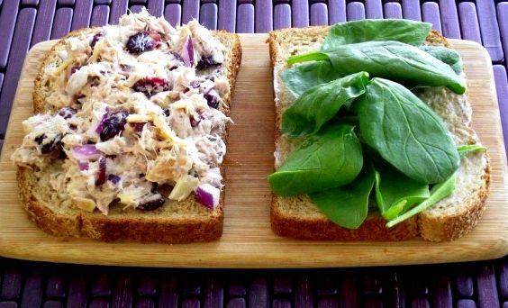 Tuna salad recipe with cranberries and almonds